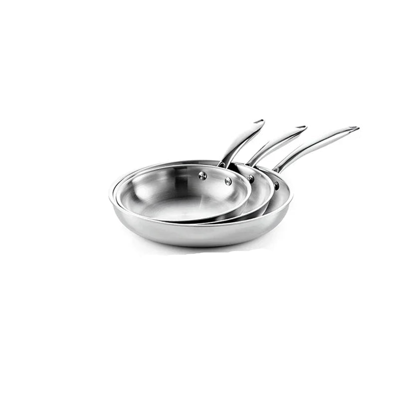 Poêle inox sans revêtement à triple couches - Poêle à frire