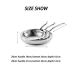 Poêle inox sans revêtement à triple couches - Poêle à frire