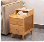 Table de chevet avec tiroir et en bois de bambou -