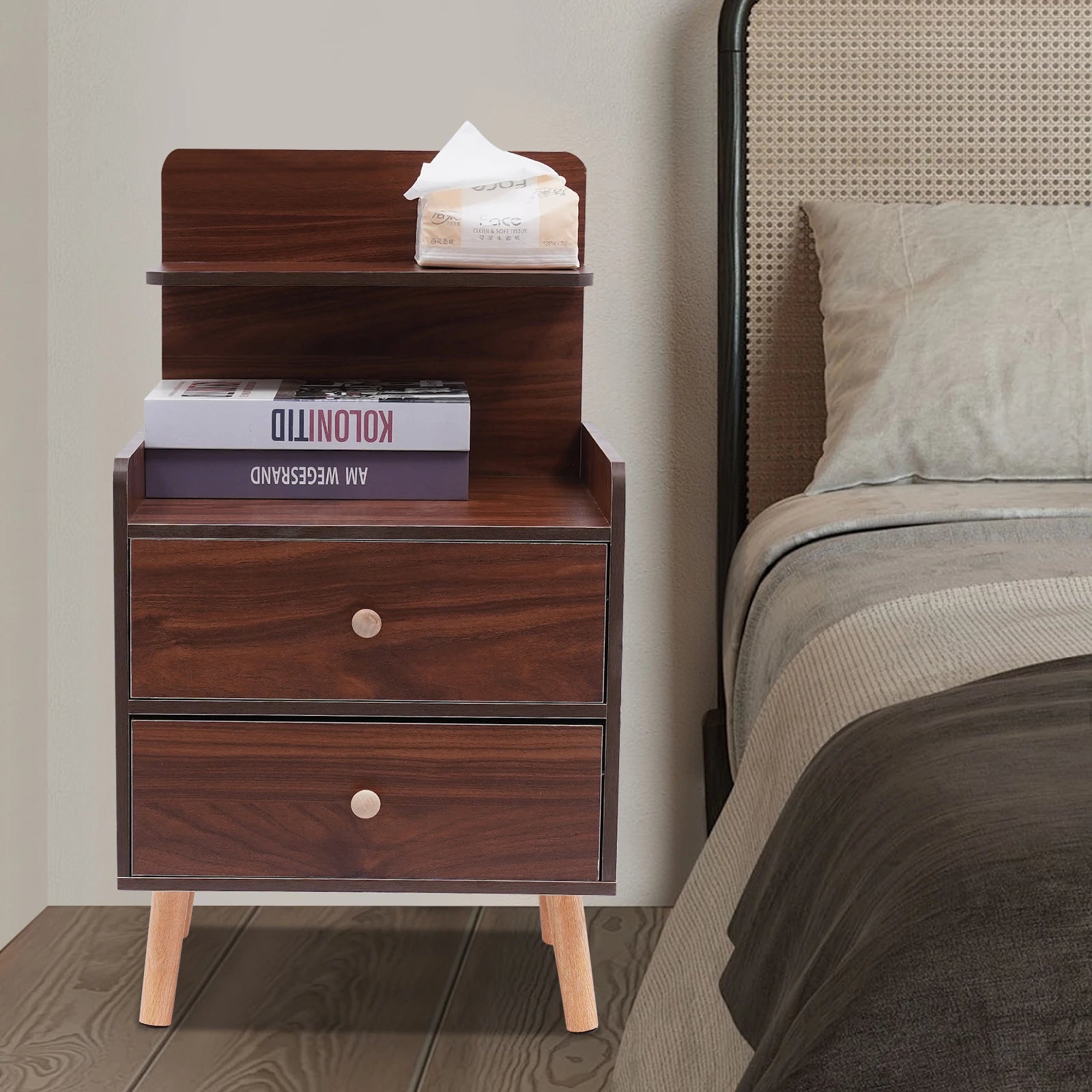 Table de nuit bois massif compacte -