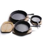 Poêle en fonte à poignée en forme de goutte d'eau -