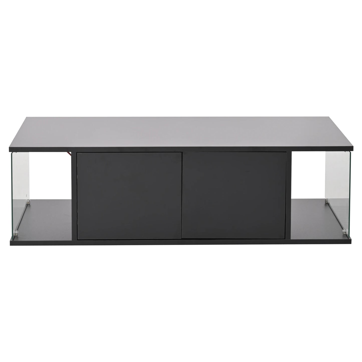 Table basse de salon noir en verre trompé - Noir Table basse