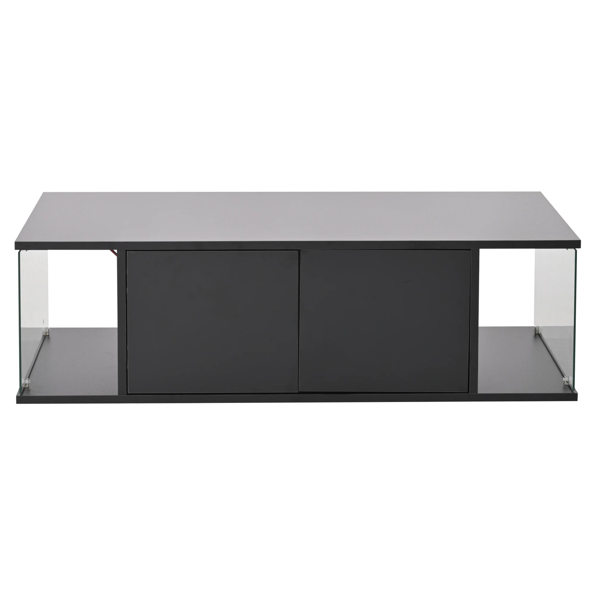 Table basse de salon noir en verre trompé - Noir Table basse