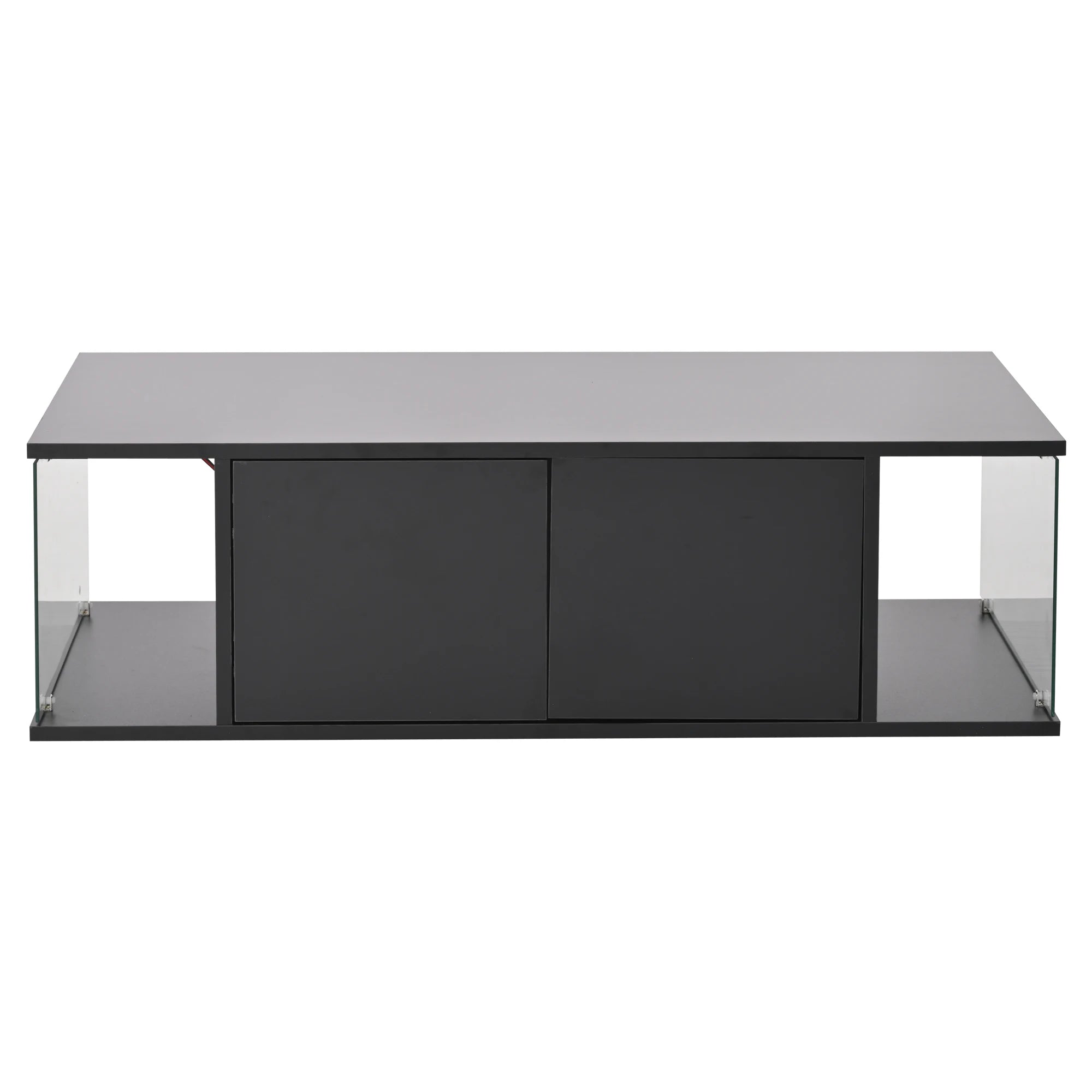 Table basse de salon noir en verre trompé - Noir Table basse