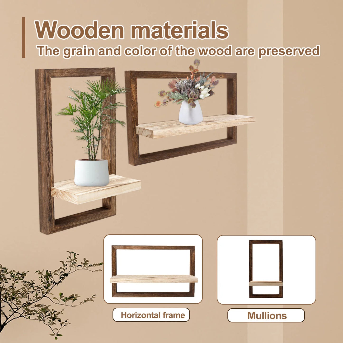 étagère murale carré 2 Pcs -