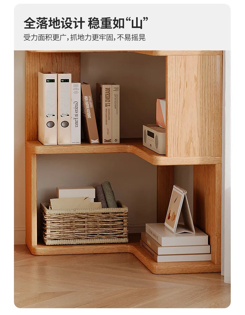 Étagère livre d'angle en bois massif moderne -