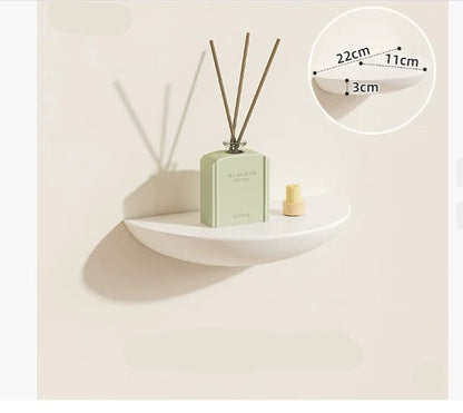 étagère murale suspendu en bois - Blanc-22cm