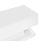 Table basse design blanc avec éclairage LED 100x50x45 Cm -