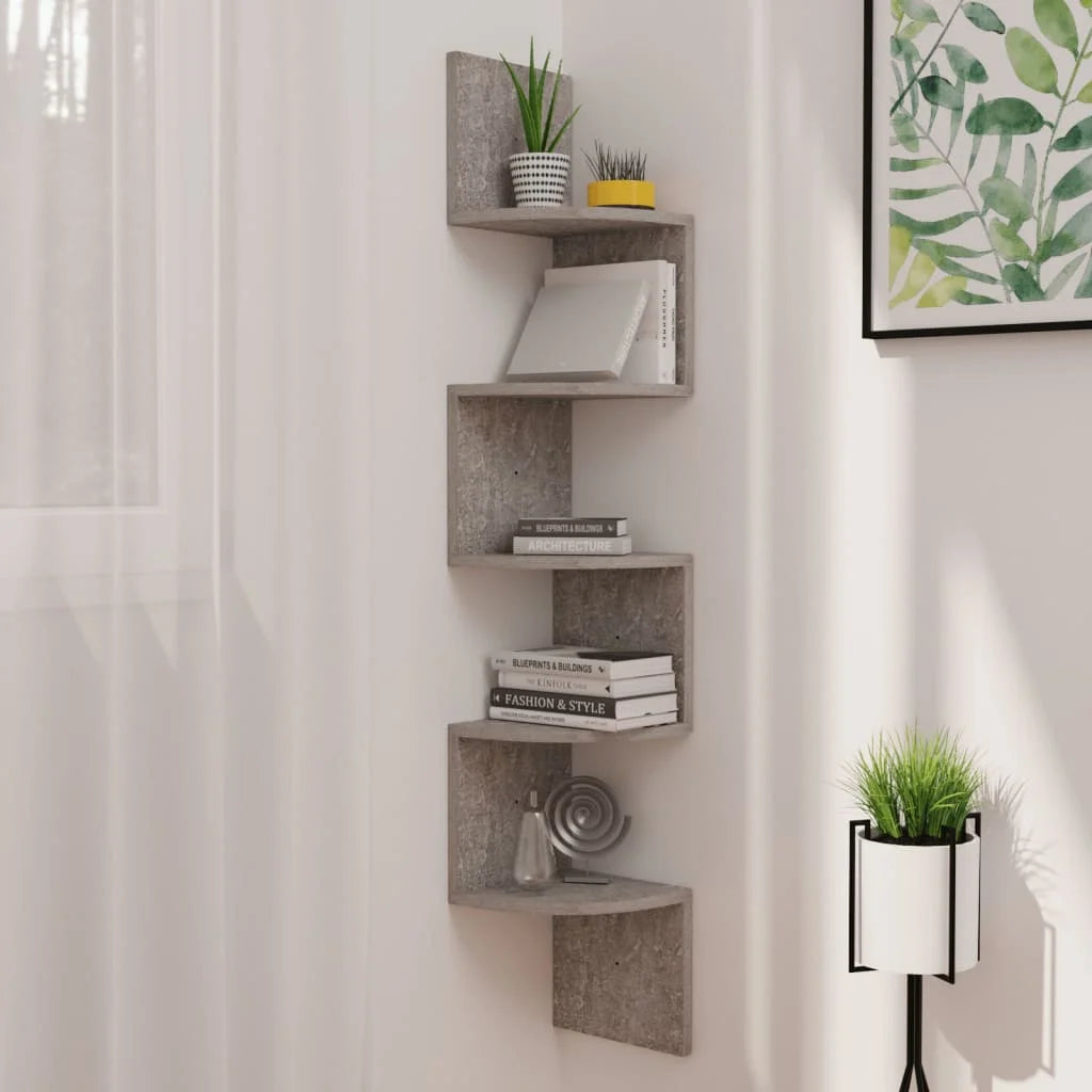 étagère murale d'angle 19x19x123 cm -