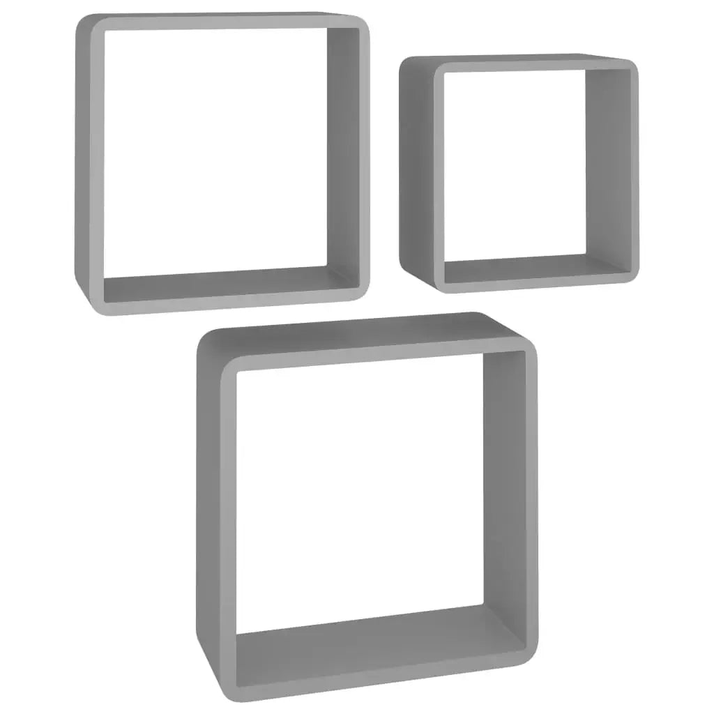 étagère murale cube 3 pcs moderne - Gris A