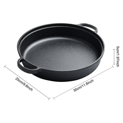 Poêle en fonte ronde noir - 9.8 pouces