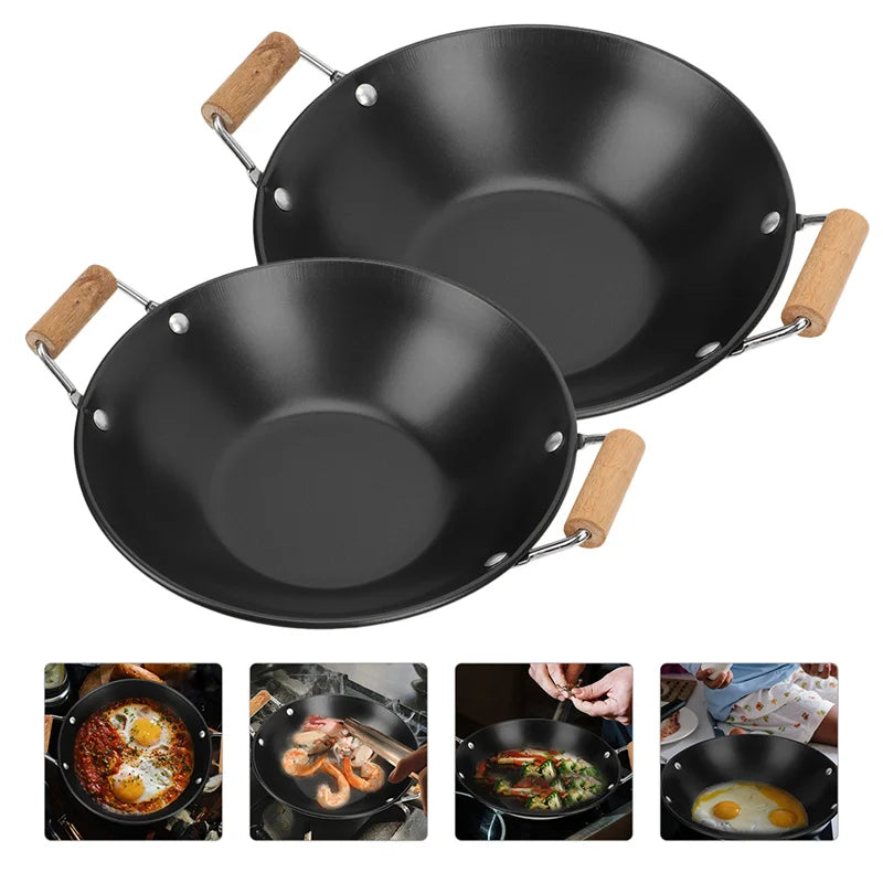 Poêle inox de qualité de style wok -