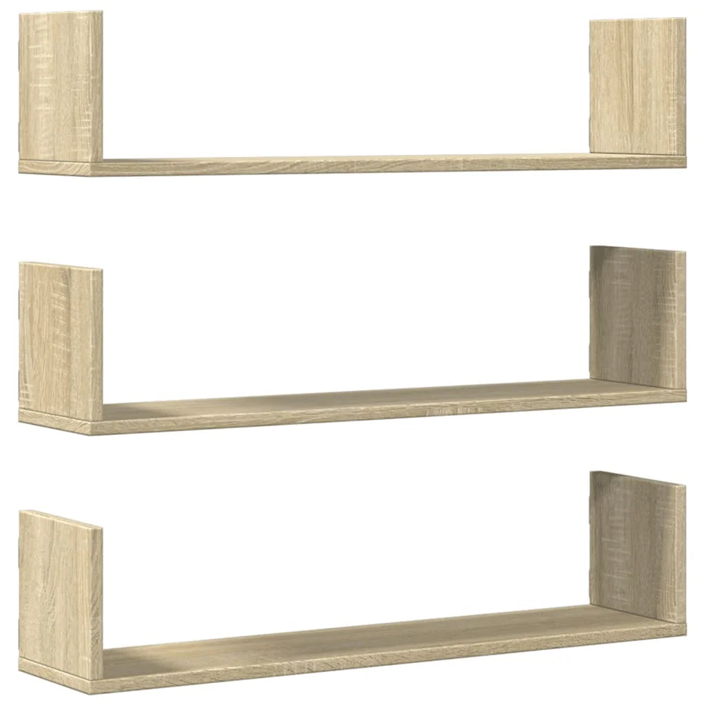 étagère murale livre 3 pcs Blanc 58x18x18 cm - Burgundy