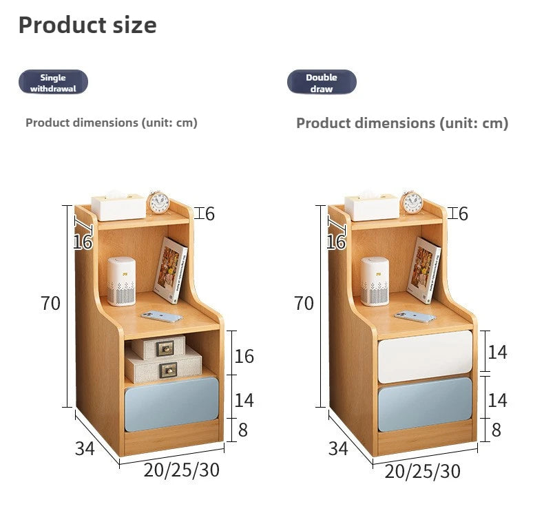 Table de nuit compacte avec 3 tiroirs moderne -