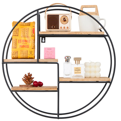 étagère murale industrielle ronde - Noir