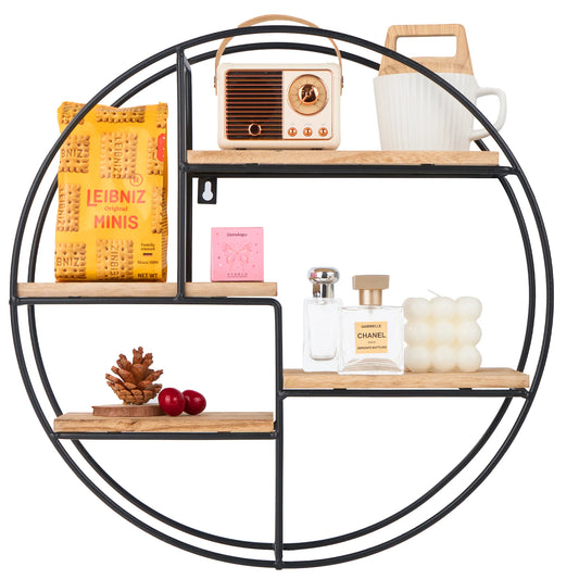 étagère murale industrielle ronde - Noir