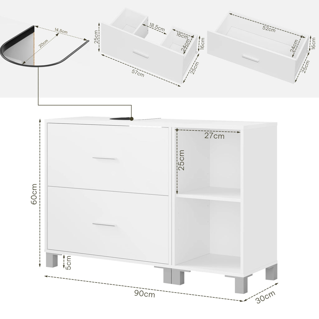 Meuble de rangement bas salle de bain blanche moderne -