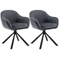 Chaise salle à manger pivotante de luxe premium 2 pièces - Dark gris velours Chaise salle à manger