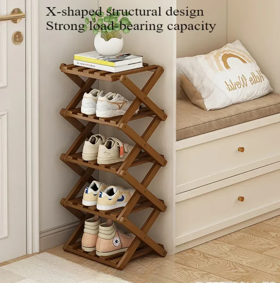 Meuble à chaussure bois massif de bambou -