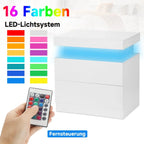 Table de chevet originale avec 2 tiroirs - Blanc Table de chevet