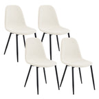 Chaise salle à manger noir en velours côtelé 4 ensembles - Cream Chaise salle à manger
