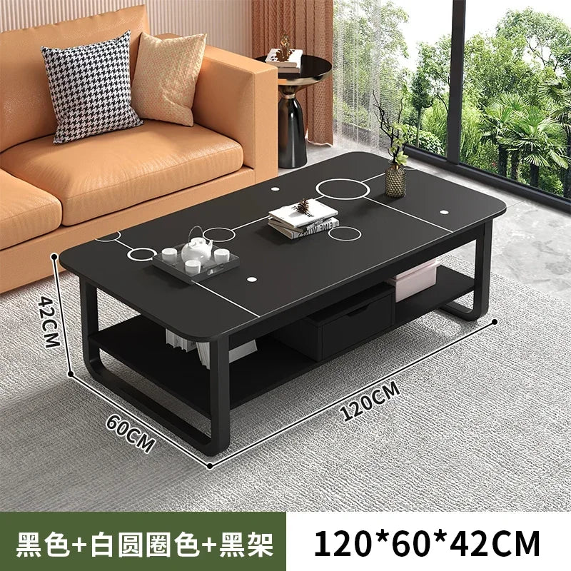 Table basse bois blanc en forme de rectangle - 120cm