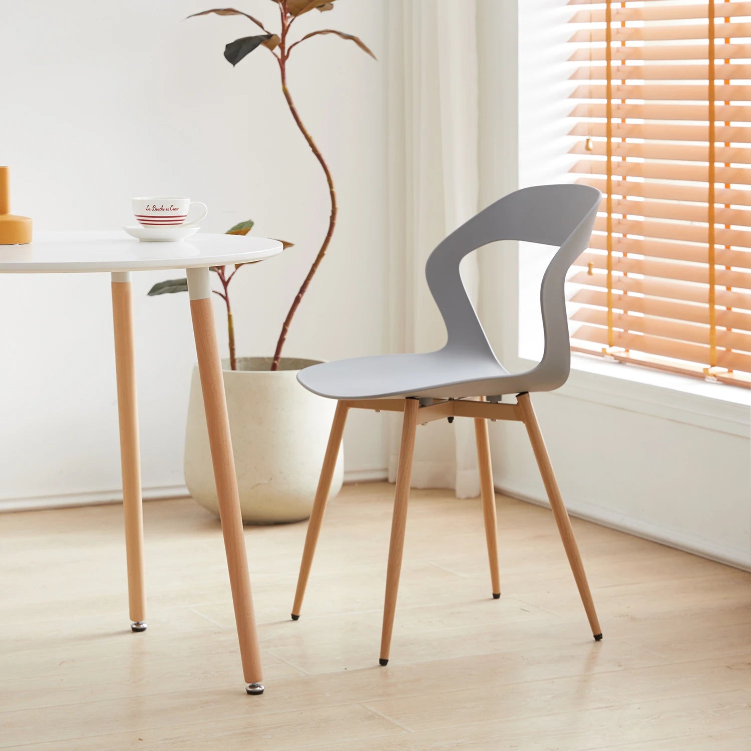 Chaise salle à manger lot de 6 ensembles en plastique moderne -