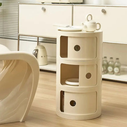 Table de nuit ronde avec 3 tiroirs - A Table de chevet