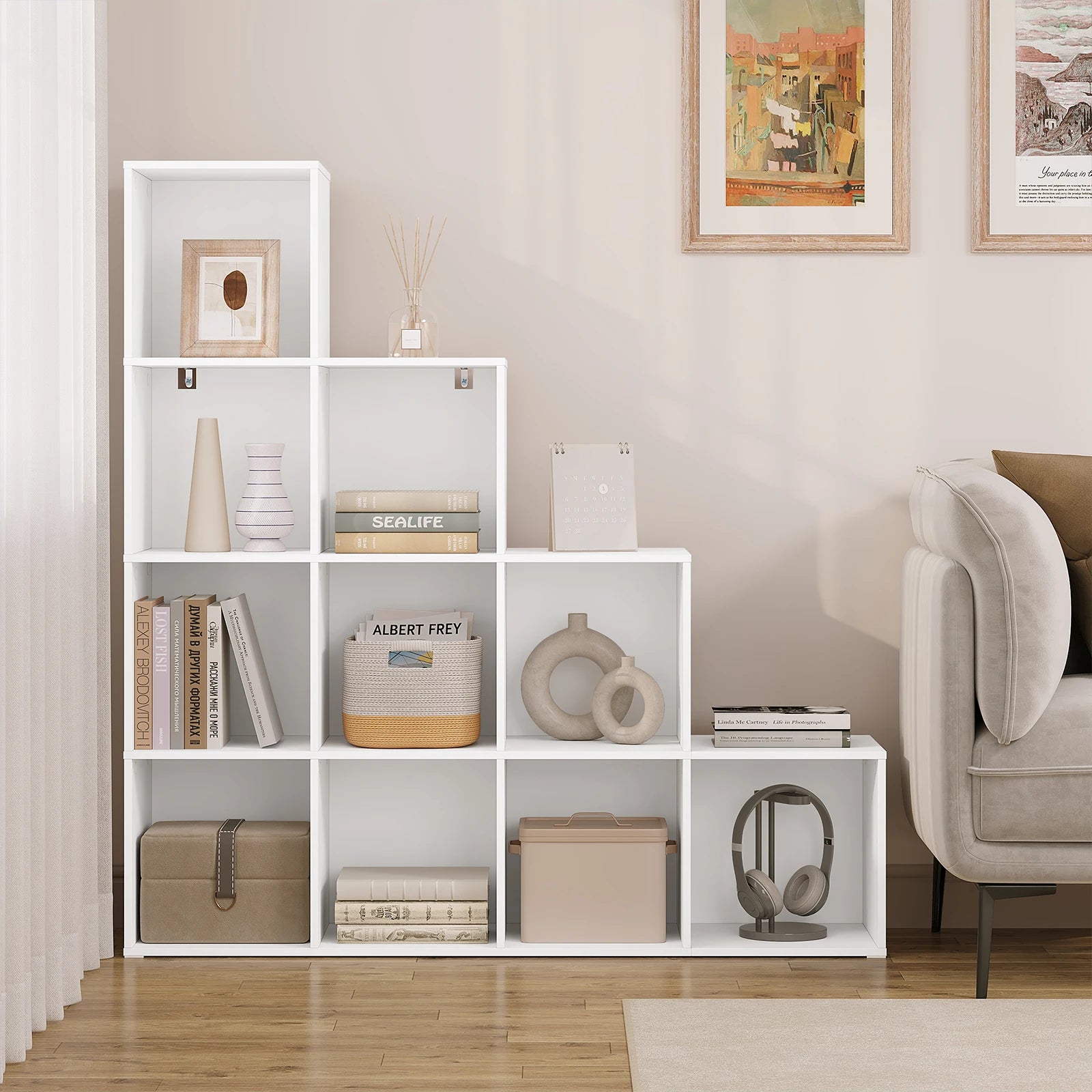 Meuble de rangement escalier cubique 120 x 120 x 30 cm -