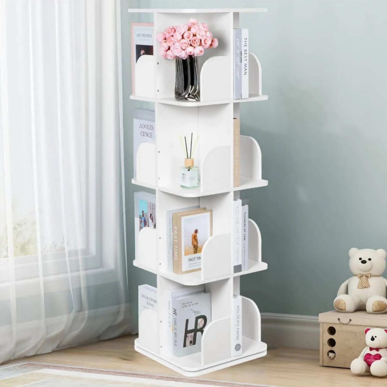 Étagère cube pivotante en bois -