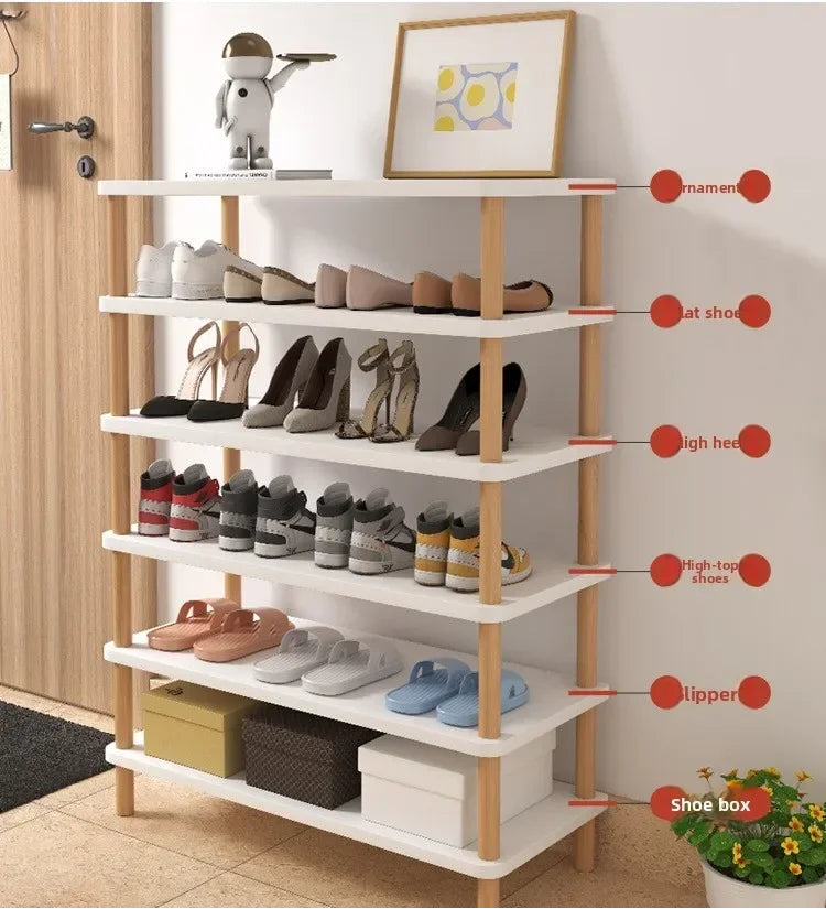 Meuble à chaussure marron en bois -