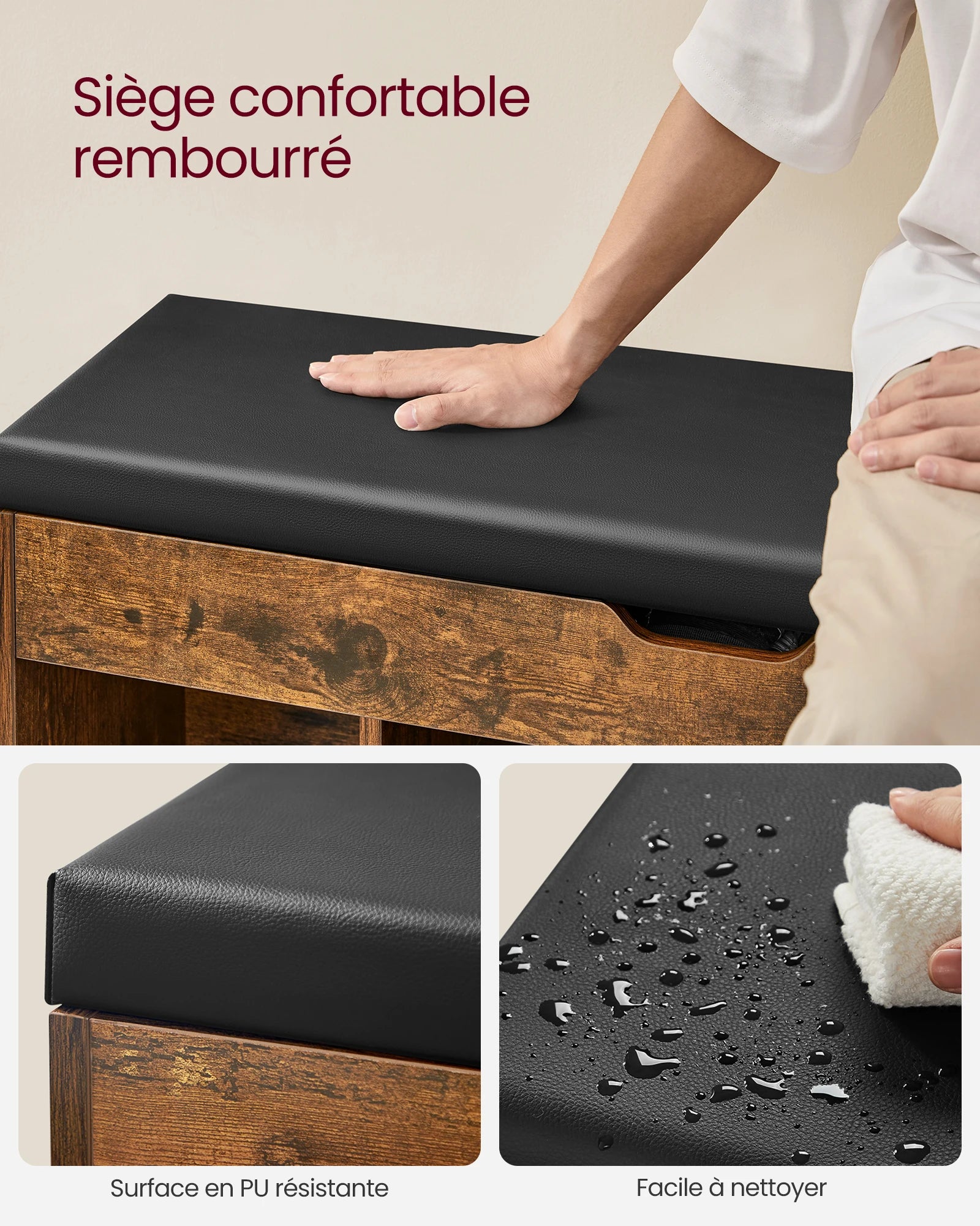 Meuble de rangement chaussures rustiques 30 x 100 x 44 cm, -