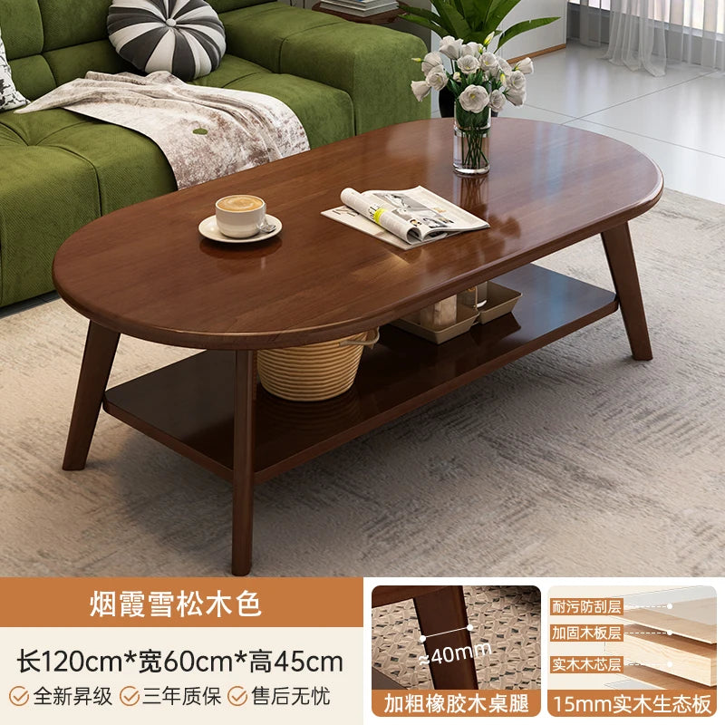 Table basse bois design à doubles plateaux - 120x60x45CM