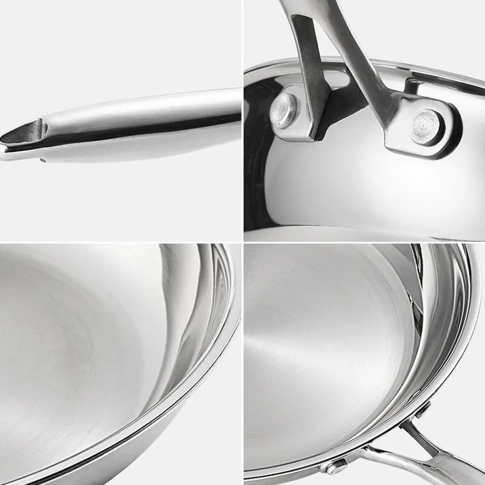 Poêle inox 28 cm couleur argenté -