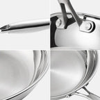 Poêle inox 28 cm couleur argenté -