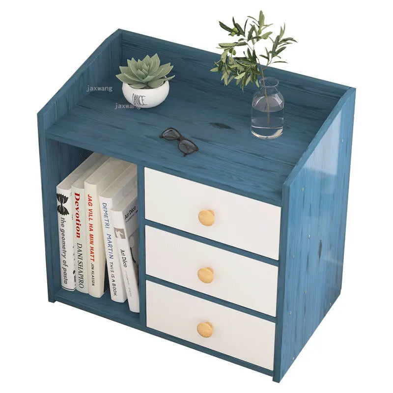 Table de nuit bibliothèque en bois -