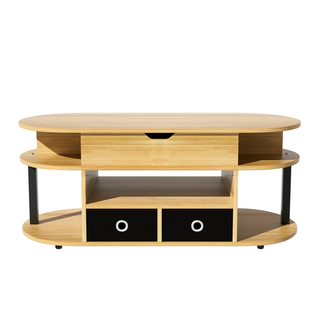 Table basse en bois transformable à plusieurs compartiments - Kaki Table basse