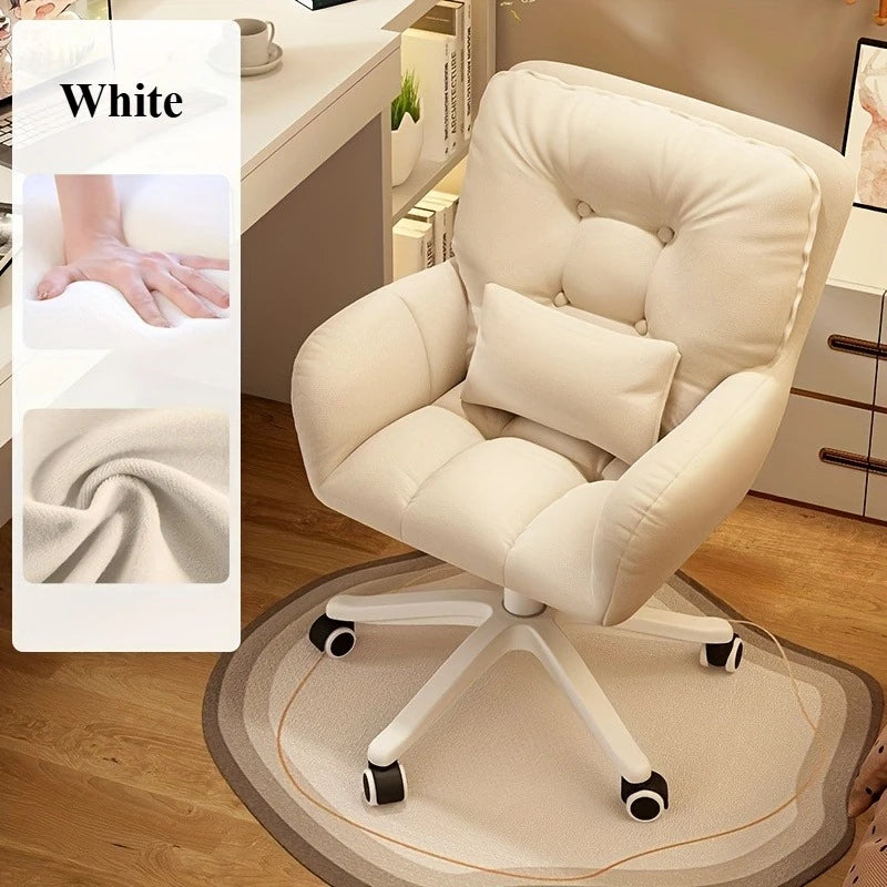 Chaise de bureau tissu avec dossier doux - Beige