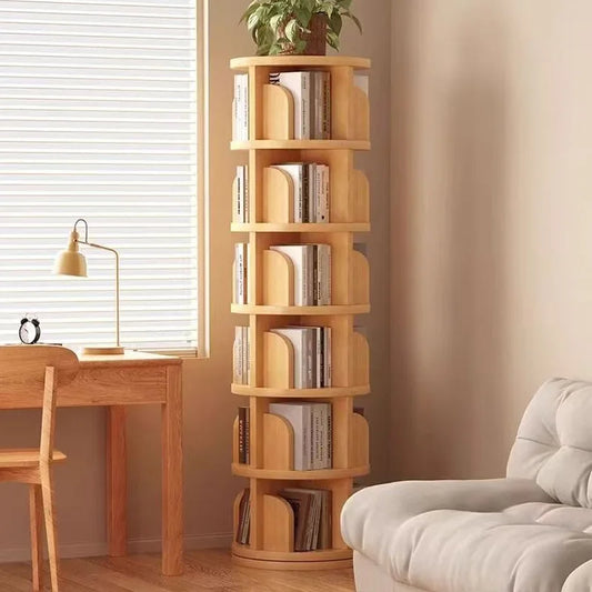 Étagère livre en bois massif pivotante à 360 dégrés -