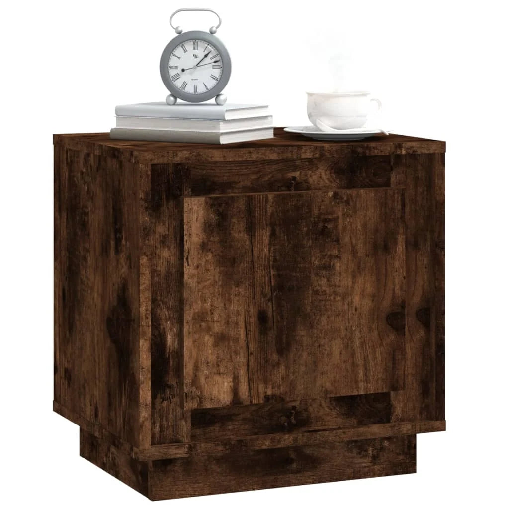 Mini table de nuit Chêne Fumé 44X35X45 cm Bois D'Ingénierie -