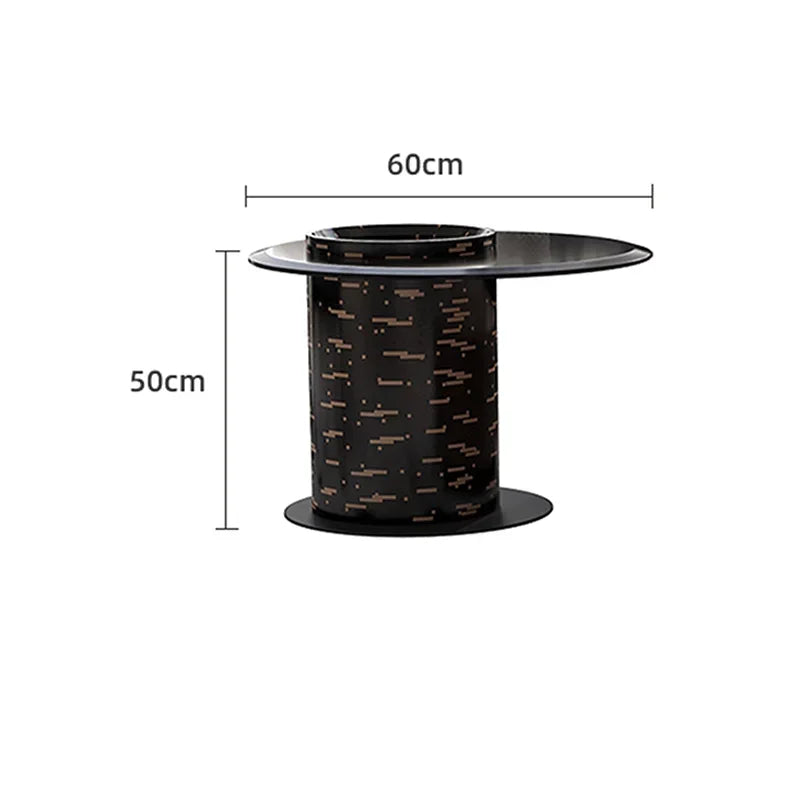 Table basse bois carré avec rayure en déco -