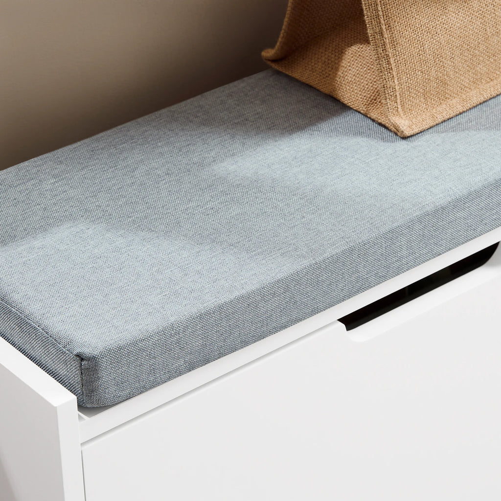 Meuble à chaussure avec espace de rangement et coussin d'assise 60x52x24cm -
