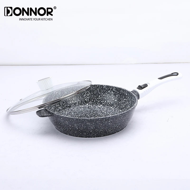 Poêle céramique poignée amovible avec couvercle -