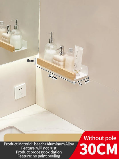 étagère murale salle de bain design moderne et tendance - Bois blanc 30cm