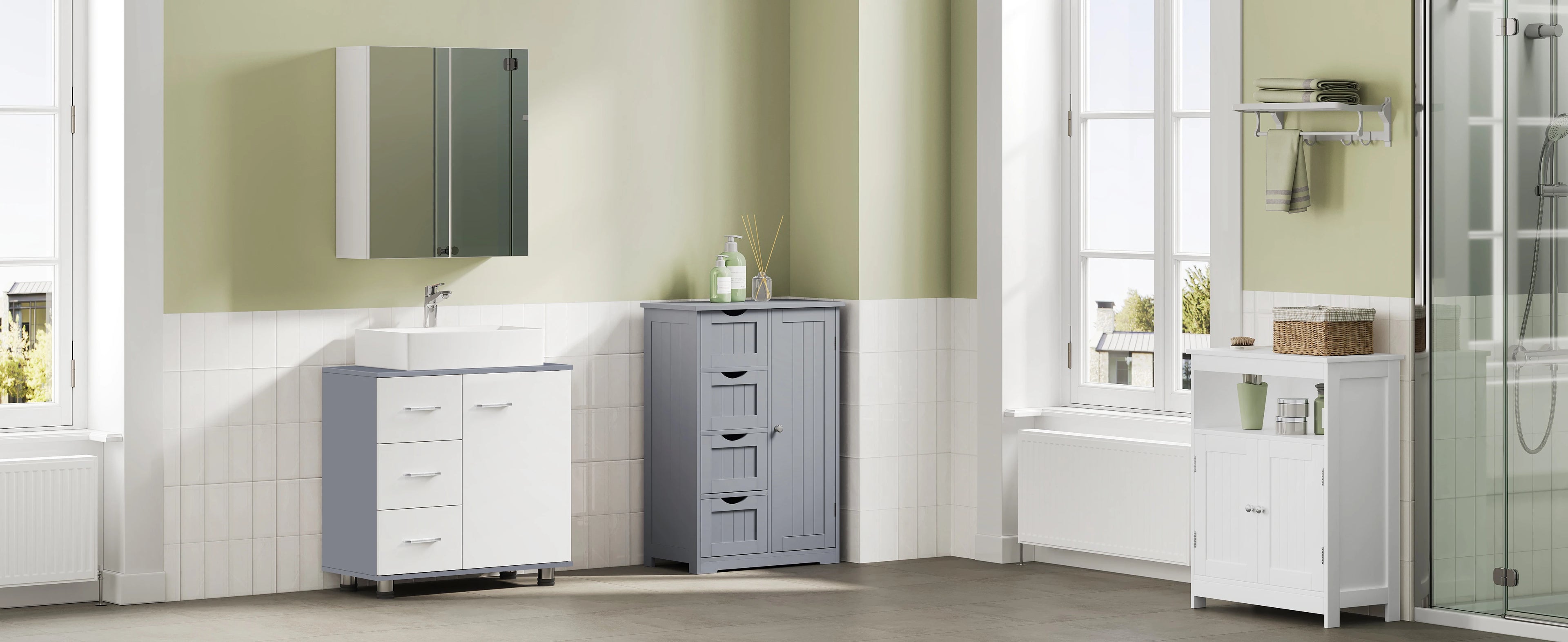 Meuble de rangement à tiroirs blanc -