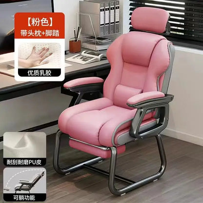 Chaise de bureau sans roues avec fonction inclinable - Rose