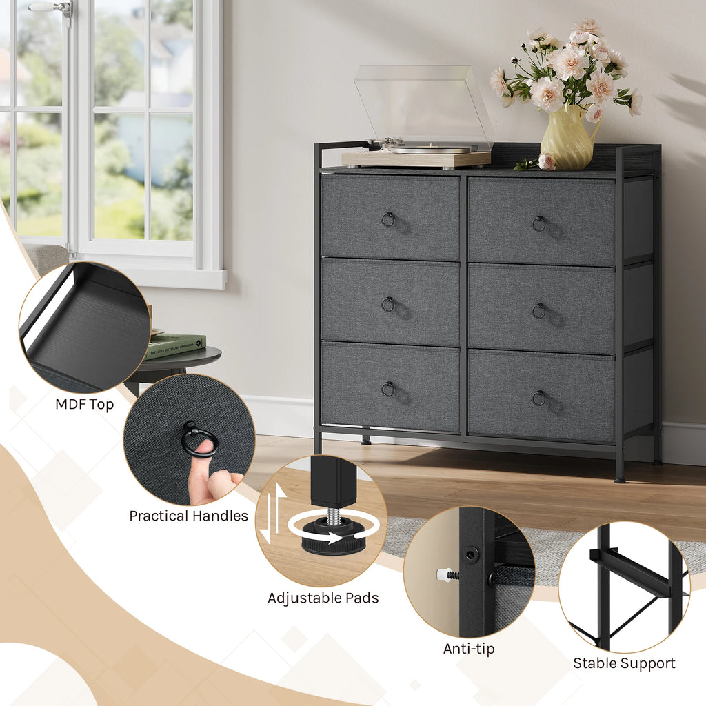 Meuble de rangement 6 tiroirs moderne -