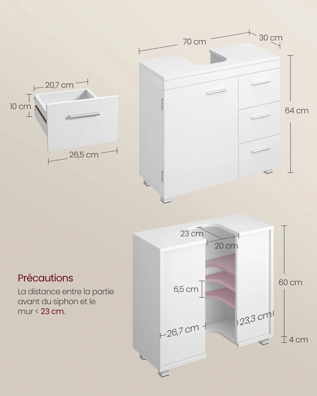 Meuble de rangement salle de bain de luxe -