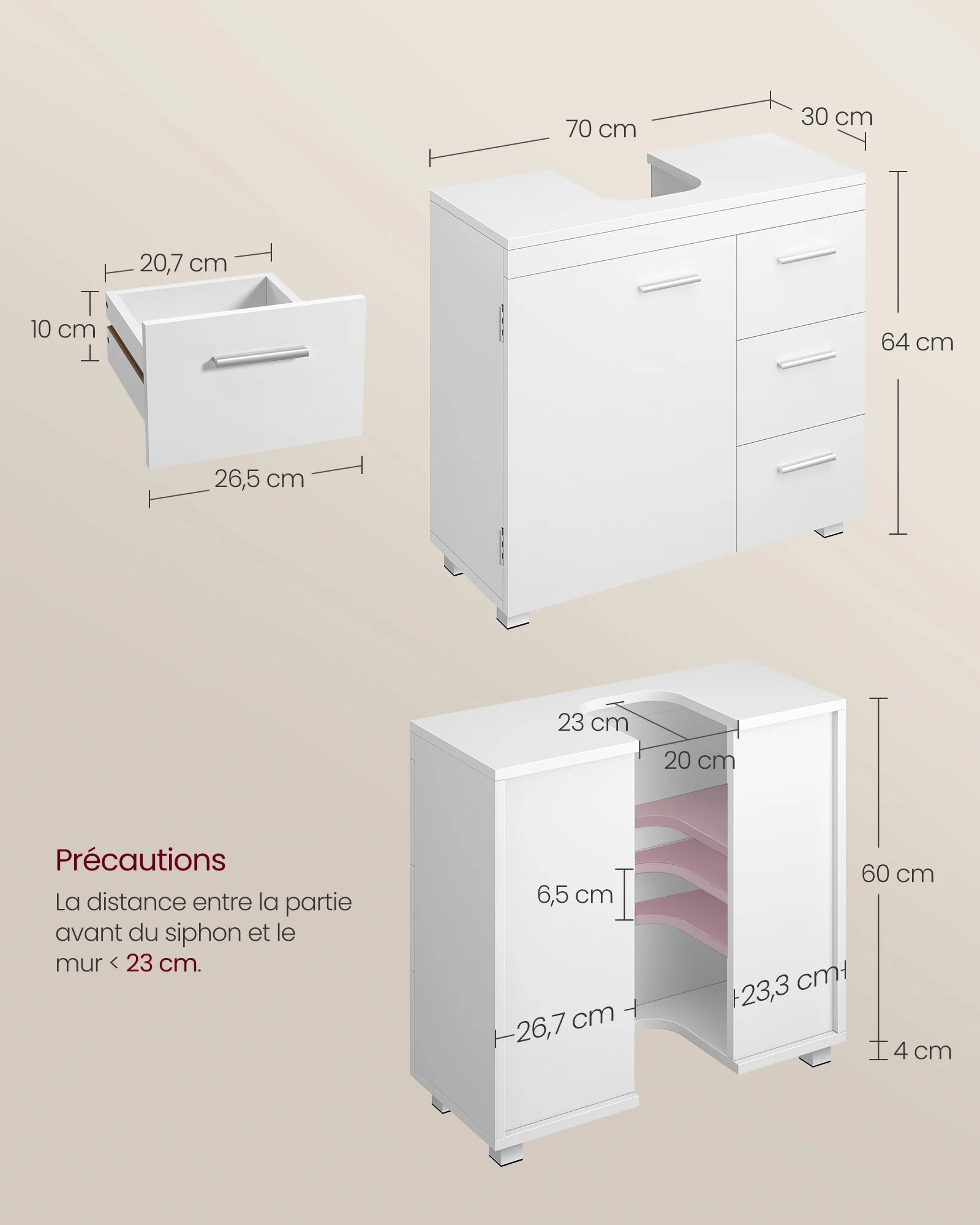 Meuble de rangement salle de bain de luxe -