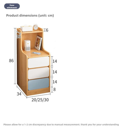 Table de nuit compacte avec 3 tiroirs moderne -
